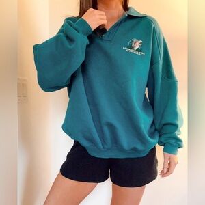 Vintage nature graphic  Marshlands Canada Wolf Embroidered Sweatshirt